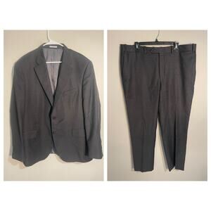 PETER MILLAR 2 Pc Suit Gray Blazer 46R / Pants 40x29 100% Wool